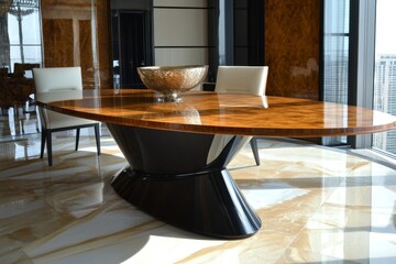 Luxury Oval Dining Table in Modern Interior