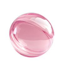 Obraz premium Pink translucent sphere with swirling internal patterns on transparent background
