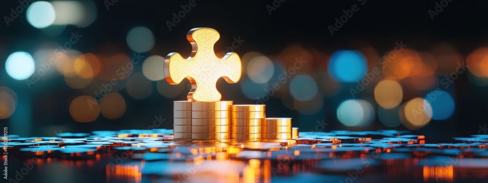 Poster a symbolic puzzle with pieces showing cost and quality insights.
