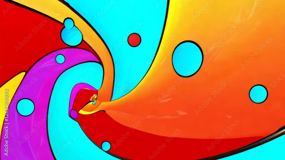 Aufkleber a colorful swirl of paint with many different colors. there are many small circles in the swirl. the