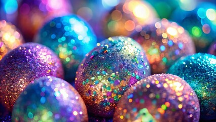 Opalescent Glitter Easter Egg Decoration Texture Background