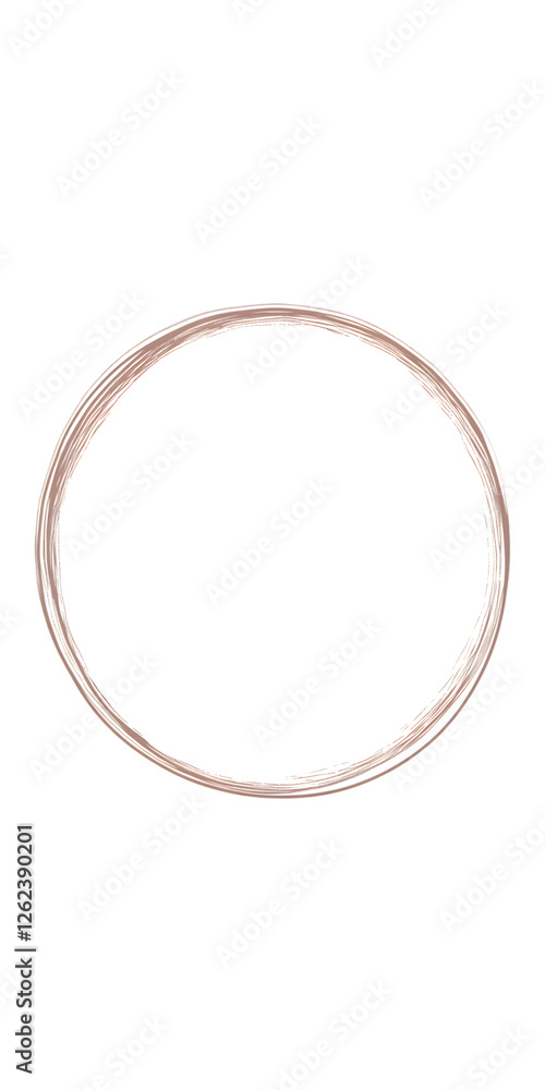 Poster simple round shape with a light beige border on a transparent background