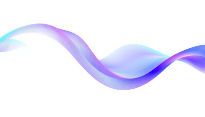 Naklejka premium Abstract wavy lines in blue and purple hues isolated on a white background, suggesting modern design or technology. 3D Rendering, 8k. with white shades
