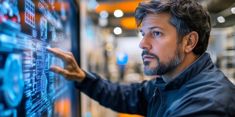 Manufacturing Executive Engages in Original Equipment Manufacturer (OEM) Strategic Sourcing and Production Through Interactive Display, Generative AI