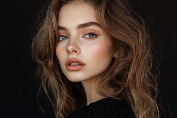 Fototapeta premium Beautiful Woman Portrait with Natural Makeup