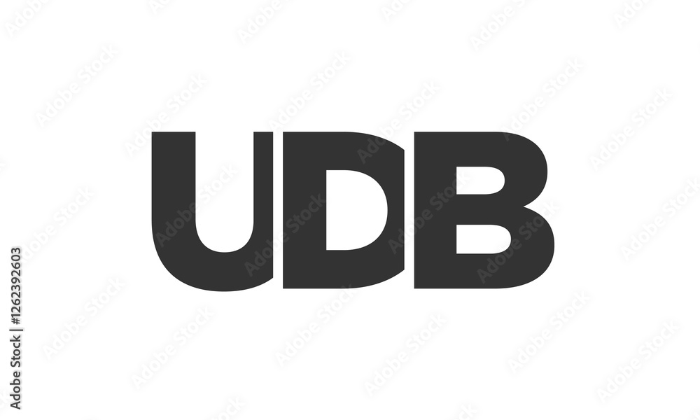 Poster udb logo design template with strong and modern bold text. initial based vector logotype featuring s