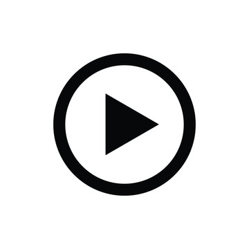 recommend clip art: play button icon vector. music or media player symbol in black outline 