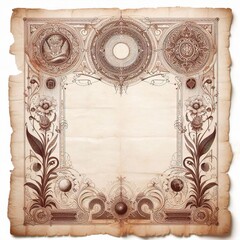 old paper isolated on a white background