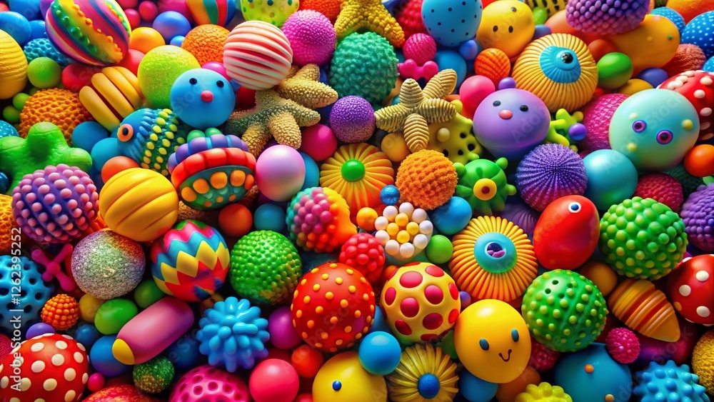 Poster panoramic colorful blob toy pattern texture vibrant background playful theme stock photo