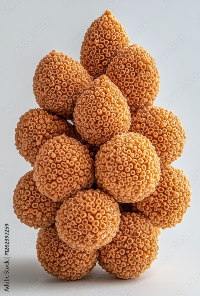 Aufkleber unique abstract arrangement of textured brown shapes rising vertically against a minimalist backgrou