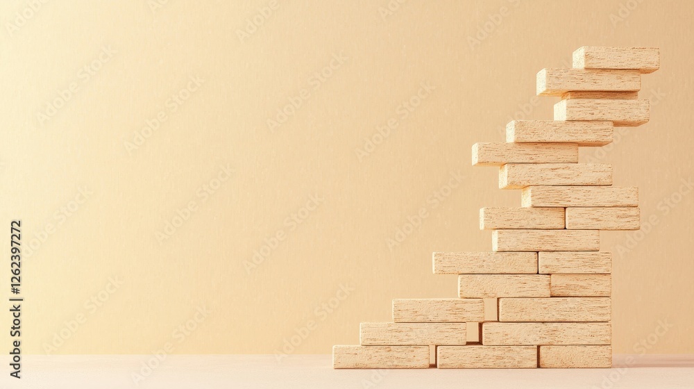 Poster a symbolic staircase with each step labeled with increasing quality and cost.