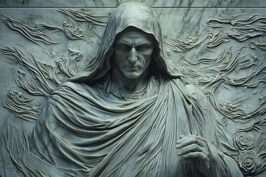 Thanatos (Tanatos) is the god of death, the twin brother of the god of sleep Hypnos. The cult of Thanatos was especially widespread in Sparta. Ancient Greek and Roman mythology. Marble statue.