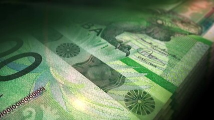 Aruba money Aruban florin counting. 100 AWG banknotes. Fast cash note count macro loop. Business, finance and economy. Loopable and seamless concept.