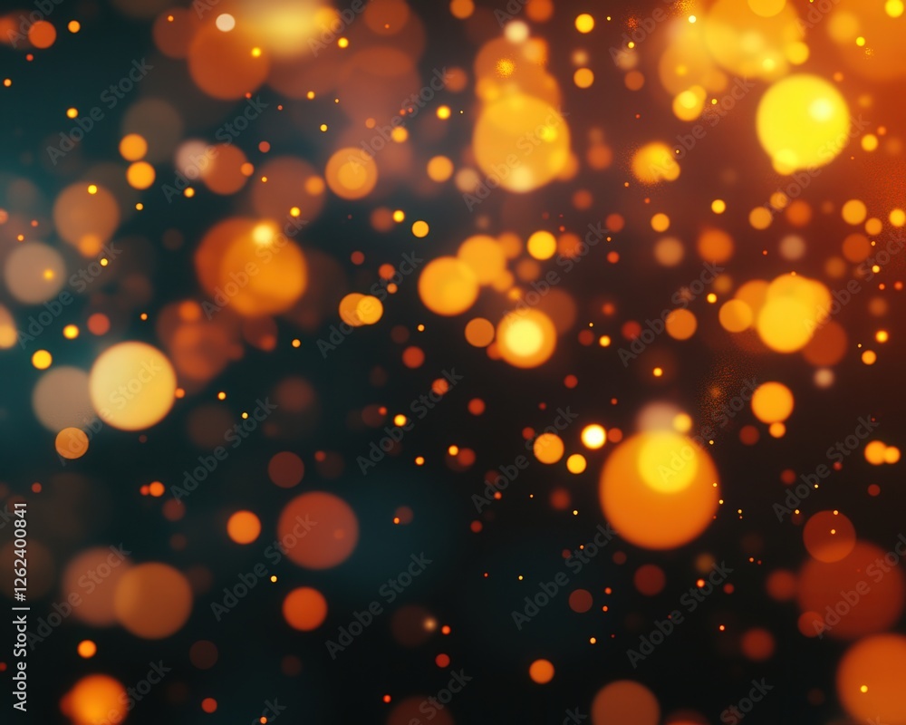 Poster glowing bulbs, with the bokeh effect adding an abstract and artistic layer to the overall compositio
