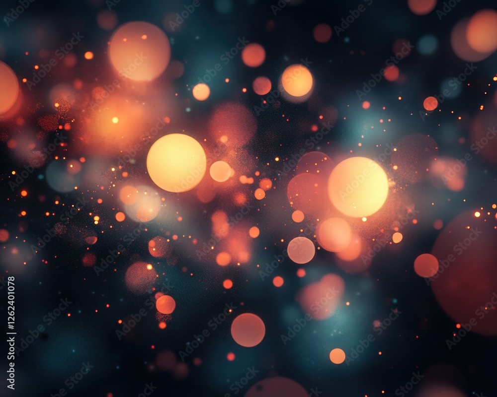 Poster glowing bulbs, with the bokeh effect adding an abstract and artistic layer to the overall compositio