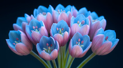 An awe-inspiring photography of a vibrant violet cluster in a wild garden, where each flower's unique shape and deep, rich color is depicted with high precision, celebrating the diverse beauty of natu