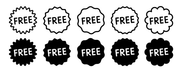 Free on starry outline and white label