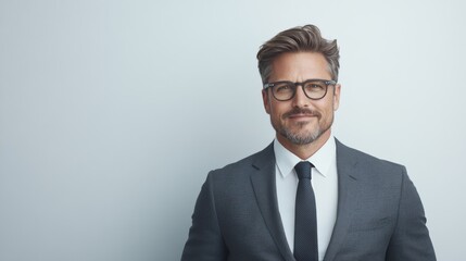 Professional portrait of a businessman in formal attire office