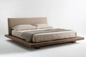 Modern Wooden Platform Bed - Minimalist Design