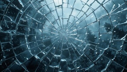 Obraz premium broken glass sphere on black