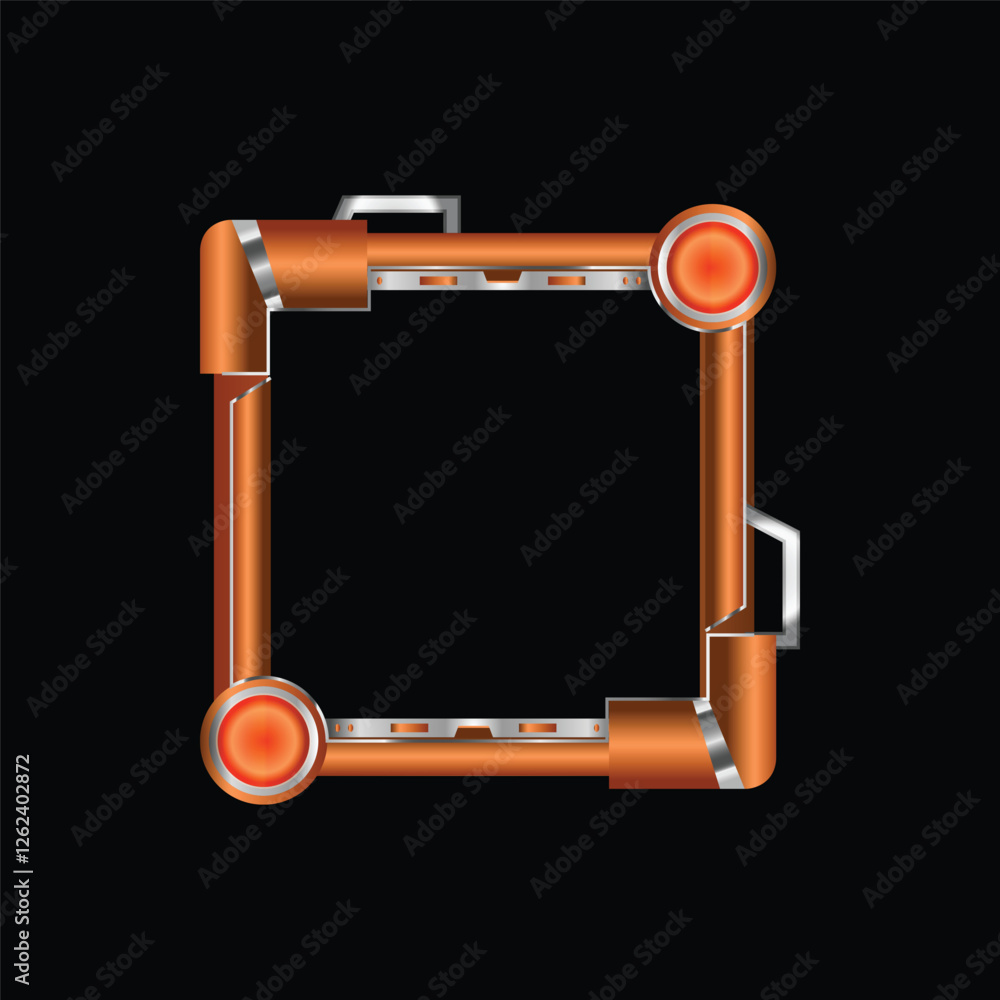 Aufkleber square futuristic border frame avatar element for game