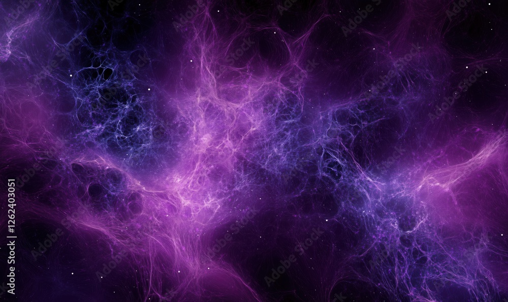 Aufkleber cosmic purple nebula with intricate patterns and starry background