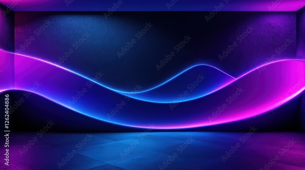 Poster a futuristic digital abstract background featuring sleek, curved lines and glowing elements in shade