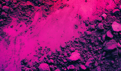 A unique portrayal of natural earth textures enhanced with a striking neon pink overlay, combining organic elements with vibrant colors to stimulate the senses.