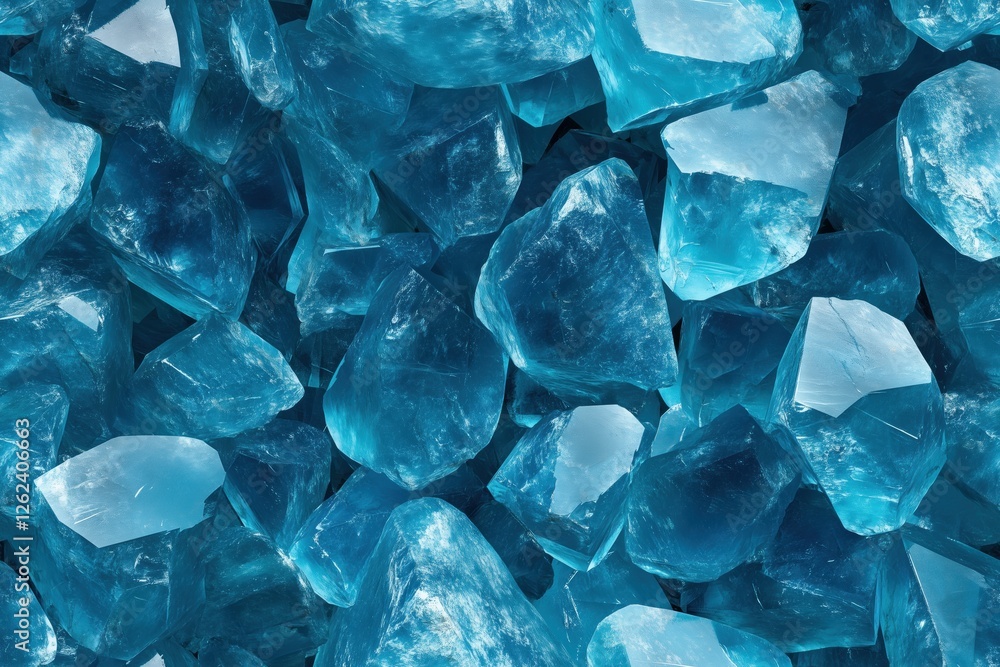 Poster seamless apatite sparkling blue crystals, showcasing their sharp edges and translucent surfaces. the