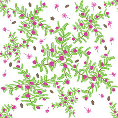 seamless floral pattern flower pink green