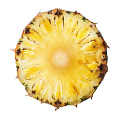 A slice of pineapple on a transparent background.