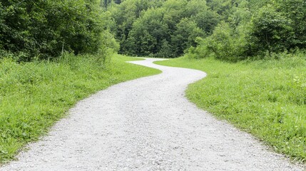 Winding Path Through Green Forest