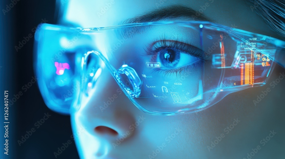 Aufkleber a futuristic fitness tracker built into a pair of smart glasses, allowing users to monitor their wor