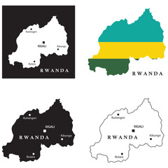 Fototapeta premium Rwanda country map