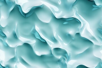 Fototapeta premium Seamless Aquamarine smooth, glossy surface with flowing, wavy patterns in shades of teal and aqua. The texture appears fluid and dynamic, resembling liquid or cream.