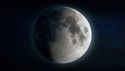 Fototapeta premium Artistic depiction of the moon showcasing city lights illuminating its surface at night