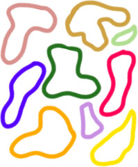 vector set of four different shapes of different colors