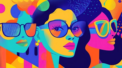 A vibrant digital ad for a virtual event platform with engaging visuals and bold typography. digital