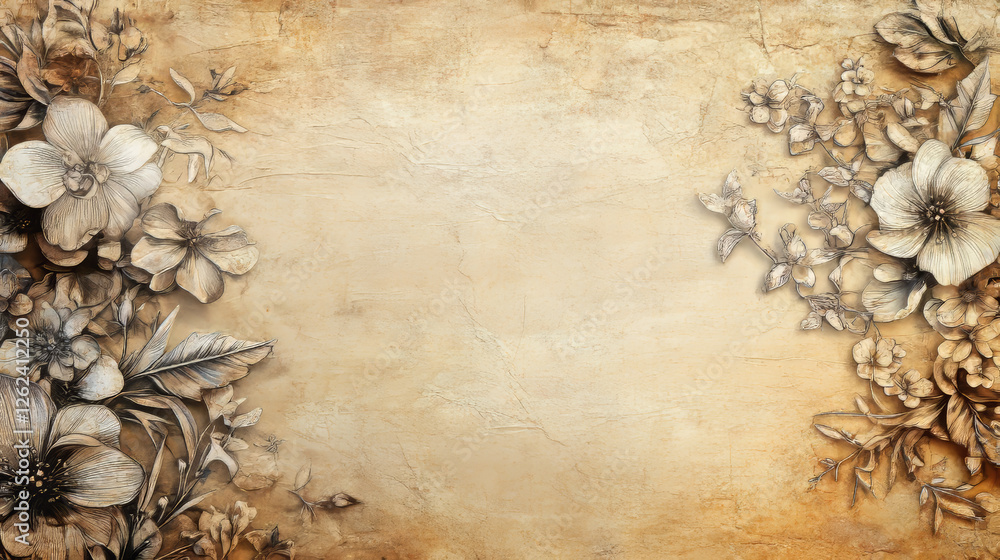 Poster seamless pattern background with decorative floral elements and embellishments. vector version also 