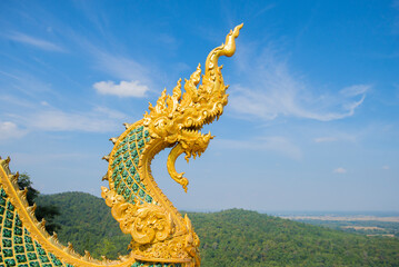 golden dragon statue in thailand