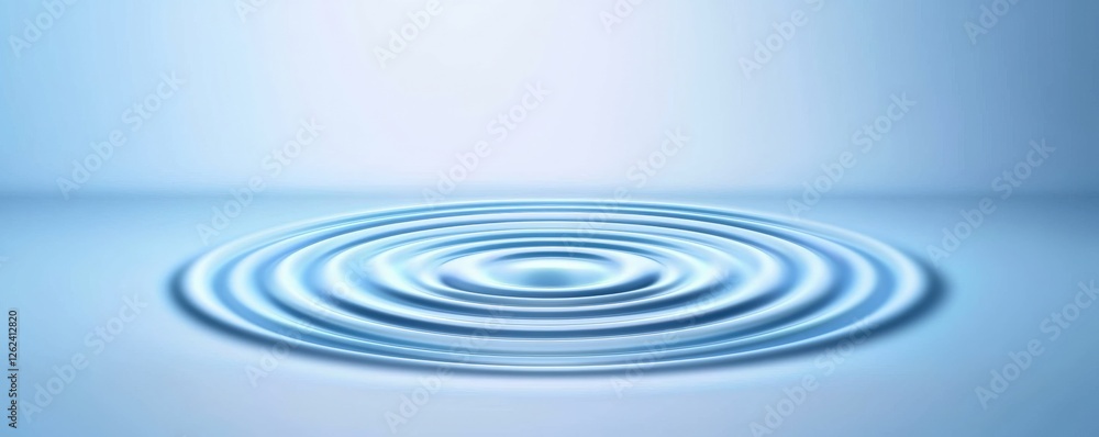 Aufkleber potential strength strategy concept. rippling water surface creating concentric circles in a calm se