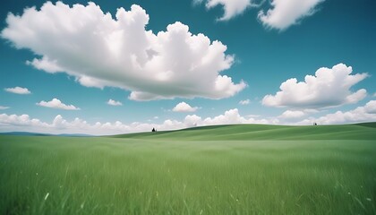 Fototapeta premium Serene Rolling Hills Under a Cloudy Sky