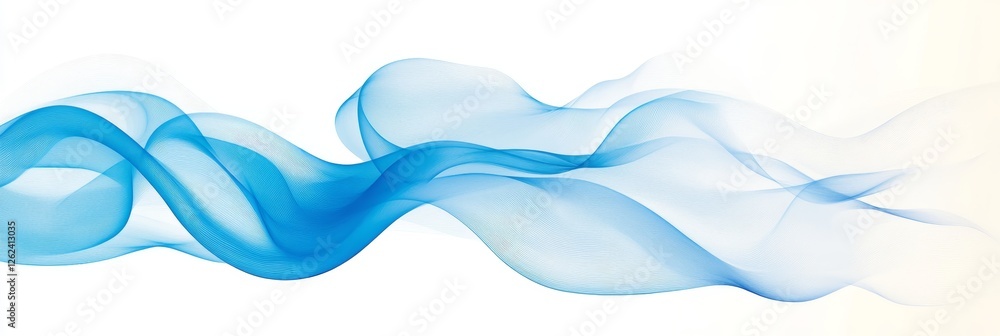 Canvas Prints abstract blue wave on white background, smooth flowing lines, dynamic curves with subtle highlights