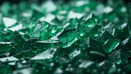 green crystals on the glass