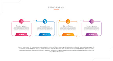 Stylish 4 steps business infographics template, Infographic 4 steps flowchart design, template, info graph template, Professional infographic template business, Infographic with innovative ideas,