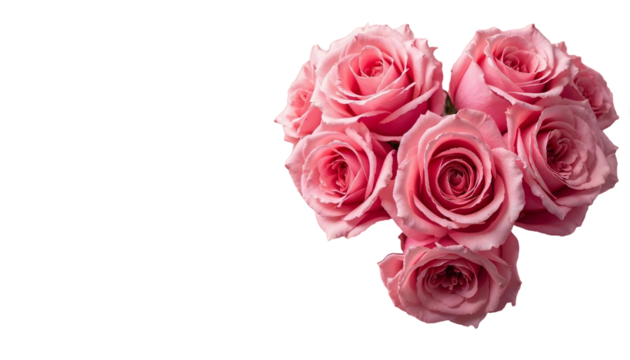 A pink rose with petals on a coordinating transparent background, reflecting the essence of love for mothers and women