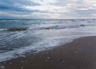 Sea coastline with sandy beach