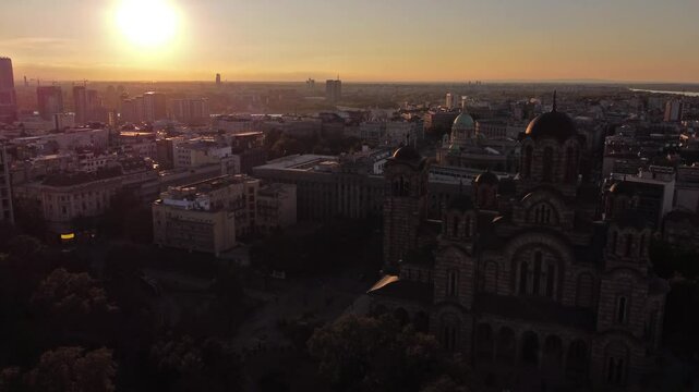 High angle view of Belgrade, capital of Serbia.