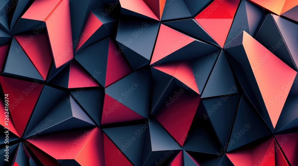 Poster overlapping triangles in bold colors, offering a modern and dynamic background that can add energy a