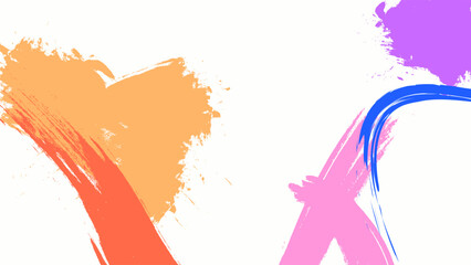 Naklejka premium ABSTRACT BACKGROUND WITH SHAPES MESSY BRUSH COLORFUL DESIGN VECTOR TEMPLATE FOR WALLPAPER, COVER DESIGN